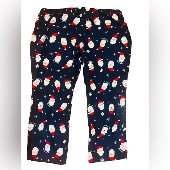 Old Navy Womens Plus Size 3X Navy Christmas Santa Flannel Pajama Pants - Picture 4 of 6